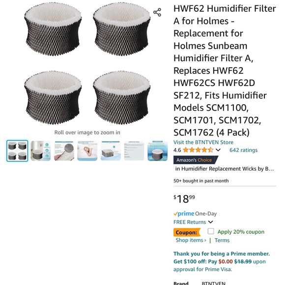 Holmes HWF62 humidifier filter, new in package - Picture 1 of 2